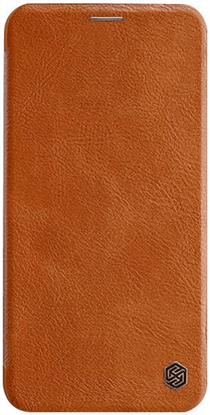 Apple iPhone 11 Pro oldalra nyíló flipes bőrtok gyári NILLKIN bankkártya tartó barna