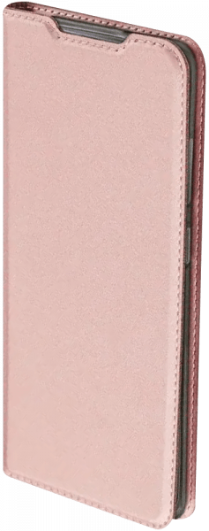 Apple iPhone X oldalra nyíló flipes bőrtok elől-hátul mágneses rozéarany