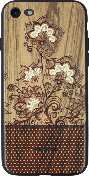 Apple iPhone 8 kemény hátlap fa mintás virágokkal
