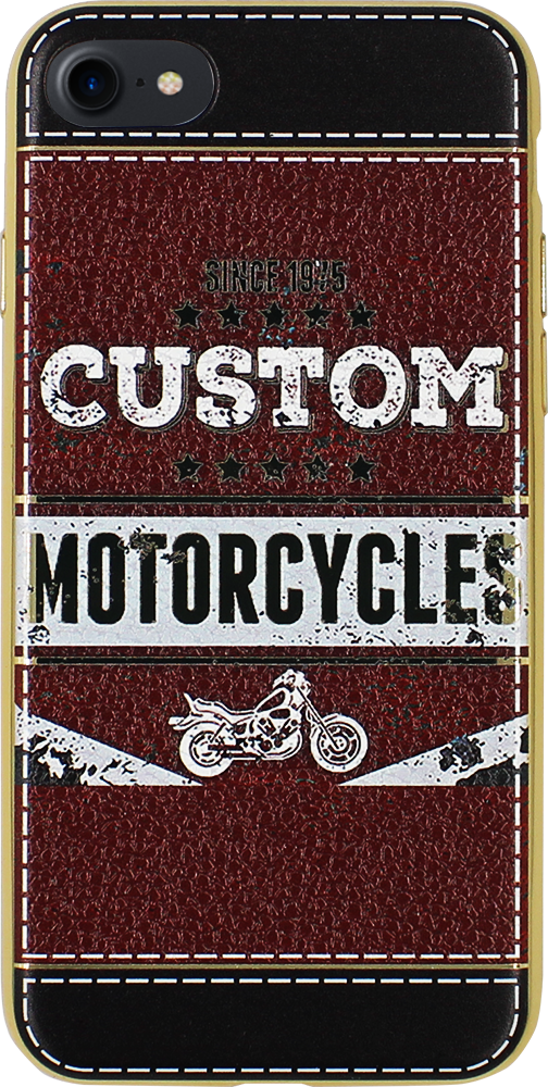 Apple iPhone SE (2020) szilikon tok bőrhatású fehér/piros