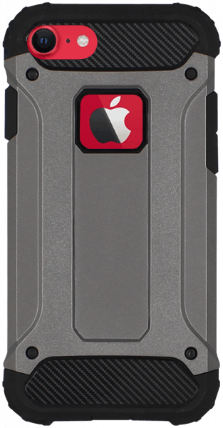 Apple iPhone 7 ütésálló tok logó kihagyós légpárnás sarkas, hibrid Forcell Armor szürke