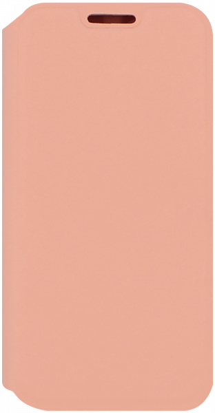 Apple iPhone 12 Mini oldalra nyíló flipes textilbőr tok barackszínű
