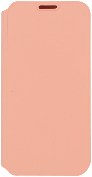 Apple iPhone 12 oldalra nyíló flipes textilbőr tok barackszínű