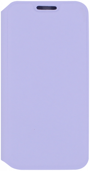 Apple iPhone 12 Mini oldalra nyíló flipes textilbőr tok halvány lila