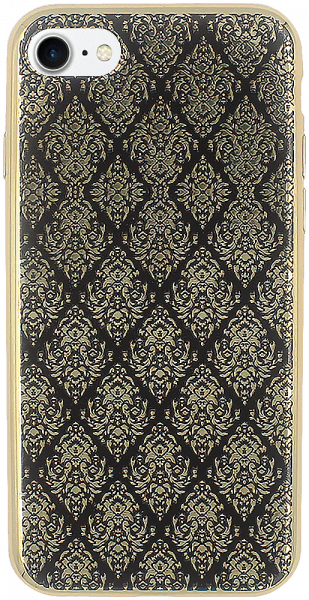 Apple iPhone 7 szilikon tok rombusz mintás arany rajzokkal
