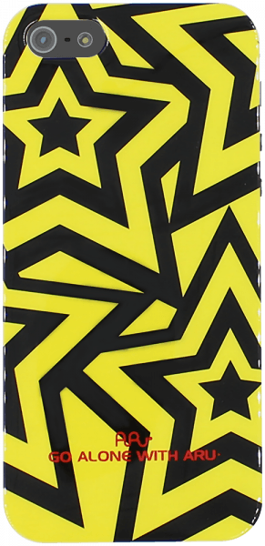 Apple iPhone 5 kemény hátlap csillag minta fekete/sárga