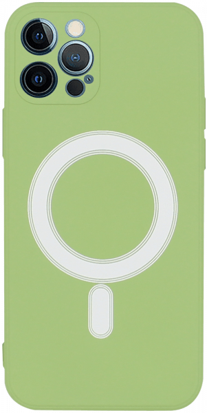 Apple iPhone 12 Pro Max szilikon tok gyári MagSafe világoszöld
