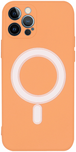Apple iPhone 12 Pro Max szilikon tok gyári MagSafe barackszínű