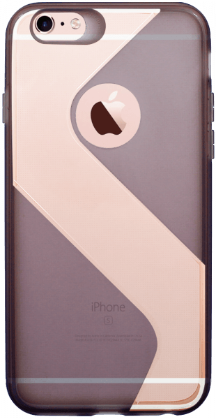 Apple iPhone 6 szilikon tok logó kihagyós S-CASE átlátszó füstszínű