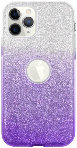 Apple iPhone 11 Pro szilikon tok csillogó hátlap logó kihagyós lila/ezüst