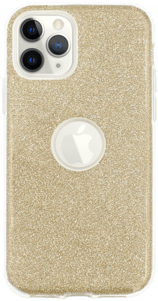 Apple iPhone 11 Pro szilikon tok csillogó hátlap logó kihagyós arany