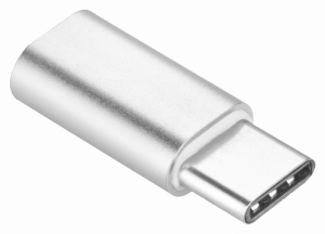 Apple iPad 2018 9.7 átalakító adapter micro USB csatlakozóról TYPE-C csatlakozóra ezüst