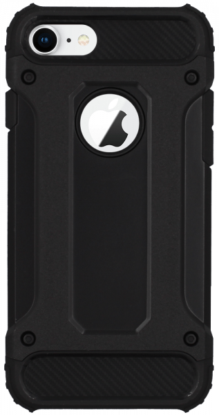 Apple iPhone 7 ütésálló tok légpárnás sarkas, hibrid Forcell Armor logó kihagyós fekete
