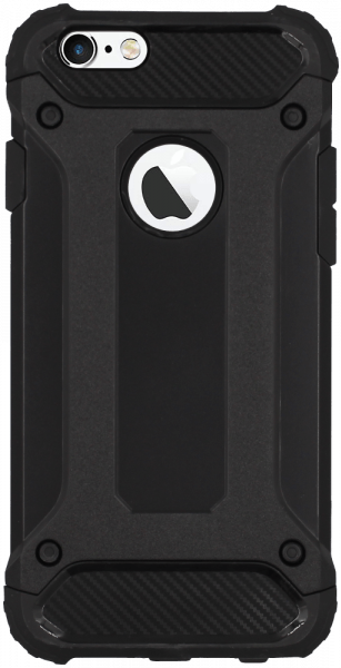Apple iPhone 6 ütésálló tok légpárnás sarkas, hibrid Forcell Armor logó kihagyós fekete