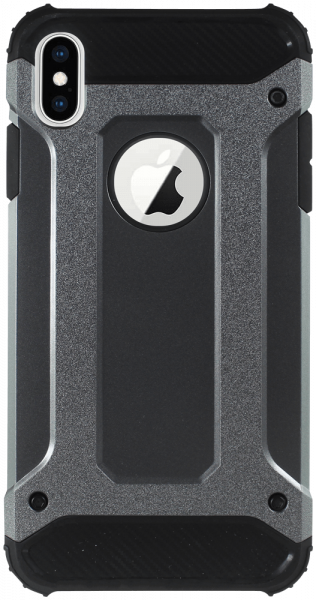 Apple iPhone XS Max ütésálló tok légpárnás sarkas, hibrid Forcell Armor logó kihagyós szürke
