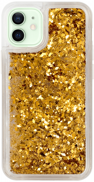 Apple iPhone 12 Mini szilikon tok gyári Liquid Sparkle arany