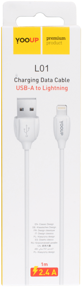 Apple iPhone 8 Plus adatkábel Prémium Lightning USB fehér
