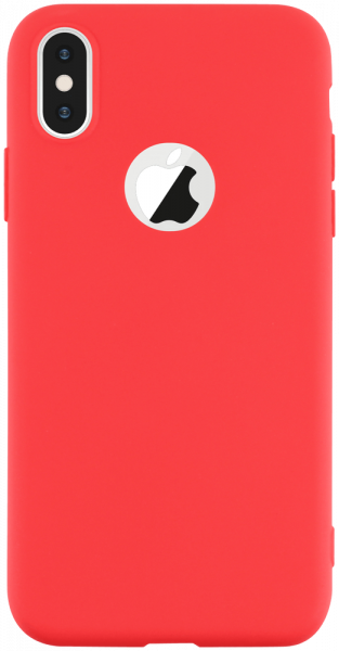 Apple iPhone XS szilikon tok logó kihagyós piros