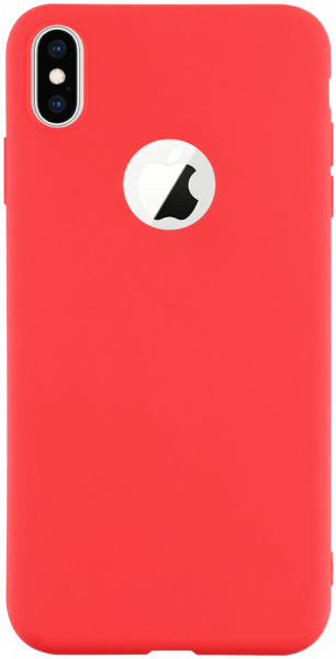 Apple iPhone XS Max szilikon tok logó kihagyós piros