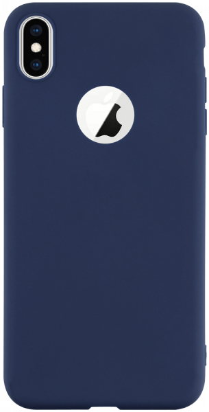 Apple iPhone XS Max szilikon tok logó kihagyós sötétkék