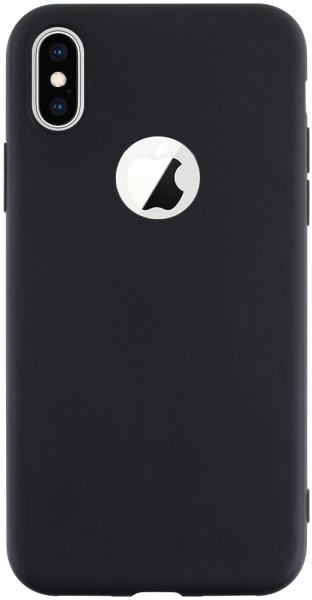 Apple iPhone XS szilikon tok logó kihagyós fekete