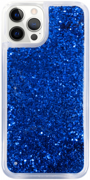 Apple iPhone 12 Pro Max szilikon tok Liquid Glitter sötétkék