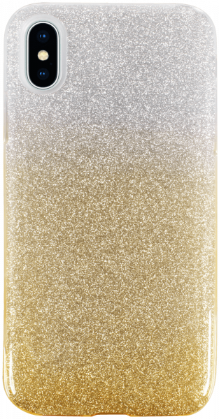 Apple iPhone XS szilikon tok csillogó hátlap arany/ezüst