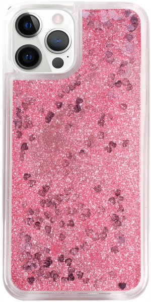 Apple iPhone 12 Pro Max szilikon tok gyári Liquid Heart rózsaszín