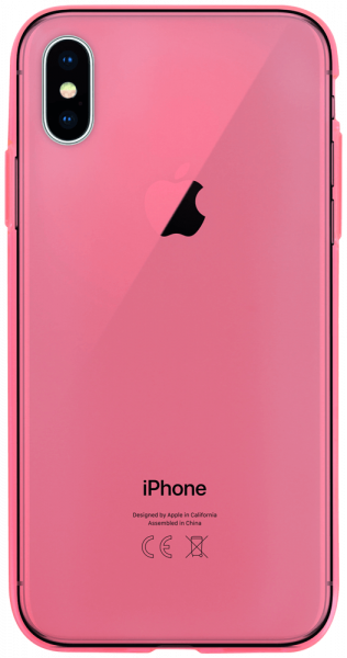 Apple iPhone X szilikon tok matt-fényes keret rózsaszín