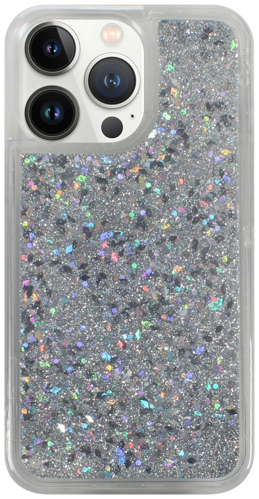 Apple iPhone 13 Pro szilikon tok gyári Liquid Sparkle ezüst