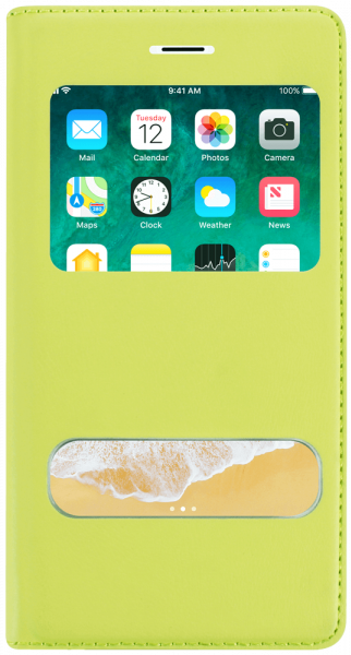 Apple iPhone 6 oldalra nyíló flipes bőrtok S-View Cover zöld