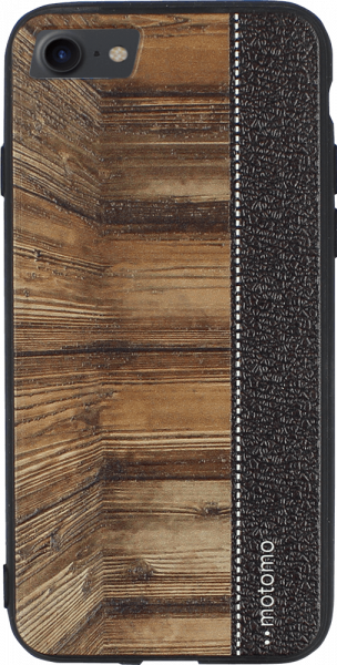 Apple iPhone SE (2022) kemény hátlap bőrhatású fa mintás