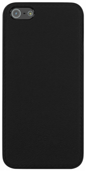 Apple iPhone 5 kemény hátlap bőrhatású fekete