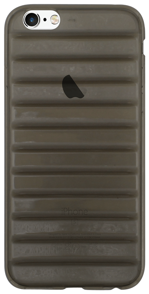 Apple iPhone 6S szilikon tok vízszintes barázdákkal füstszínű