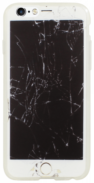 Apple iPhone 6 kemény hátlap törött kijelző minta fehér