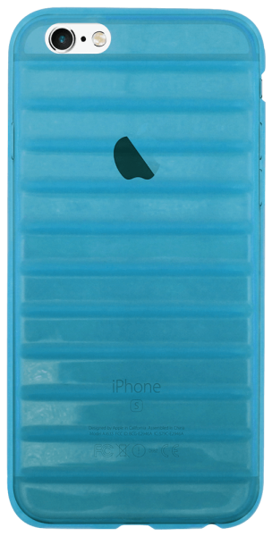 Apple iPhone 6S szilikon tok vízszintes barázdákkal világoskék