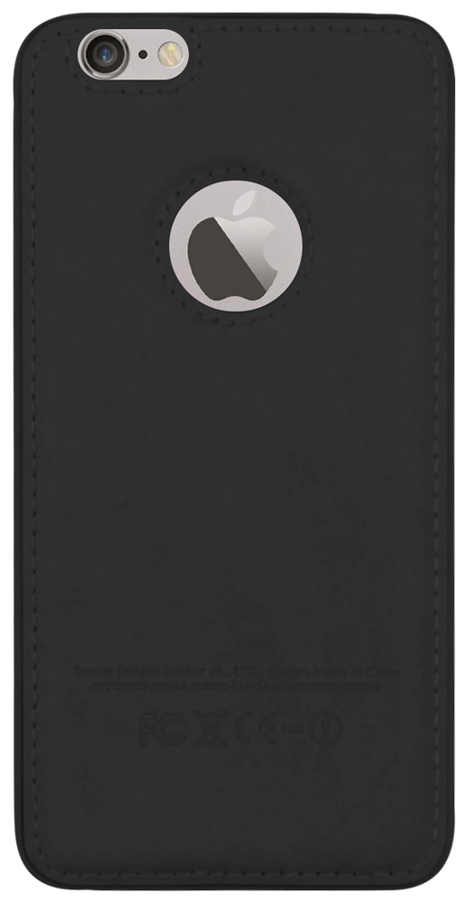 Apple iPhone 6S kemény hátlap bőrhatású logó kihagyós fekete