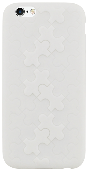 Apple iPhone 6S szilikon tok 3D puzzle mintás fehér