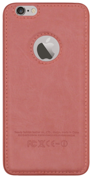 Apple iPhone 6 kemény hátlap bőrhatású logó kihagyós rózsaszín