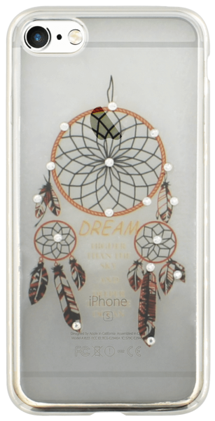 Apple iPhone 6 szilikon tok fémhatású keret átlátszó/ezüst