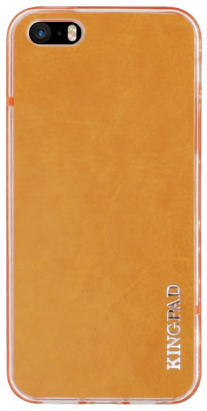Apple iPhone SE (2016) kemény hátlap gyári KINGPAD szilikon kerettel narancssárga/átlátszó