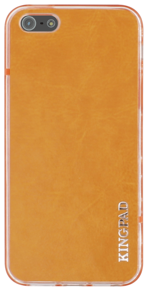 Apple iPhone 5 kemény hátlap gyári KINGPAD szilikon kerettel narancssárga/átlátszó