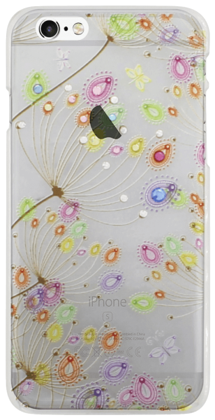 Apple iPhone 6S kemény hátlap strasszköves pitypang mintás átlátszó