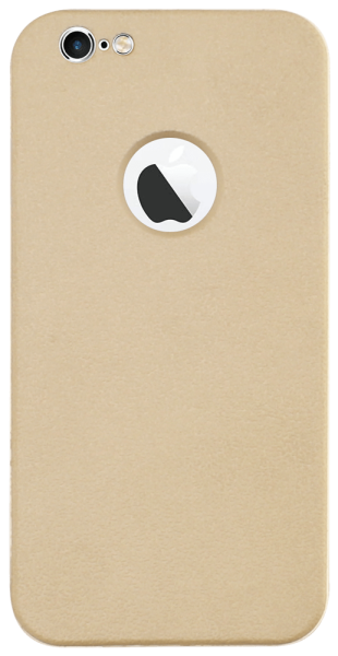 Apple iPhone 6 kemény hátlap logó kihagyós fém keret bőrhatású arany