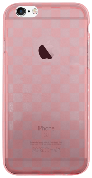 Apple iPhone 6S szilikon tok sakktábla minta átlátszó/rózsaszín