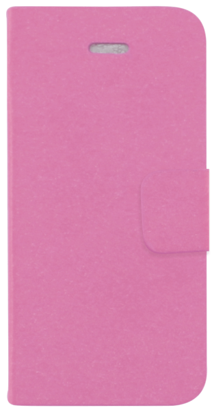 Apple iPhone 5S oldalra nyíló flipes bőrtok mikroszálas minta rózsaszín