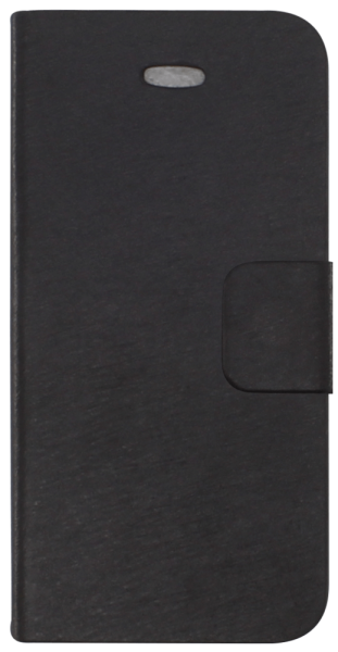 Apple iPhone 5 oldalra nyíló flipes bőrtok mikroszálas minta fekete