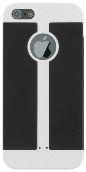 Apple iPhone 5 kemény hátlap logó kihagyós fekete/fehér