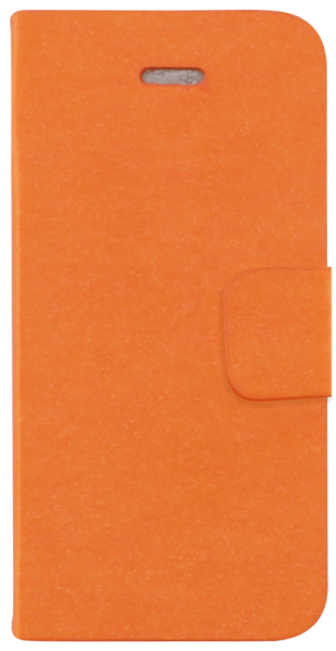 Apple iPhone 5S oldalra nyíló flipes bőrtok mikroszálas minta narancssárga
