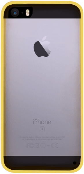 Apple iPhone SE (2016) kemény hátlap citromsárga szilikon kerettel víztiszta
